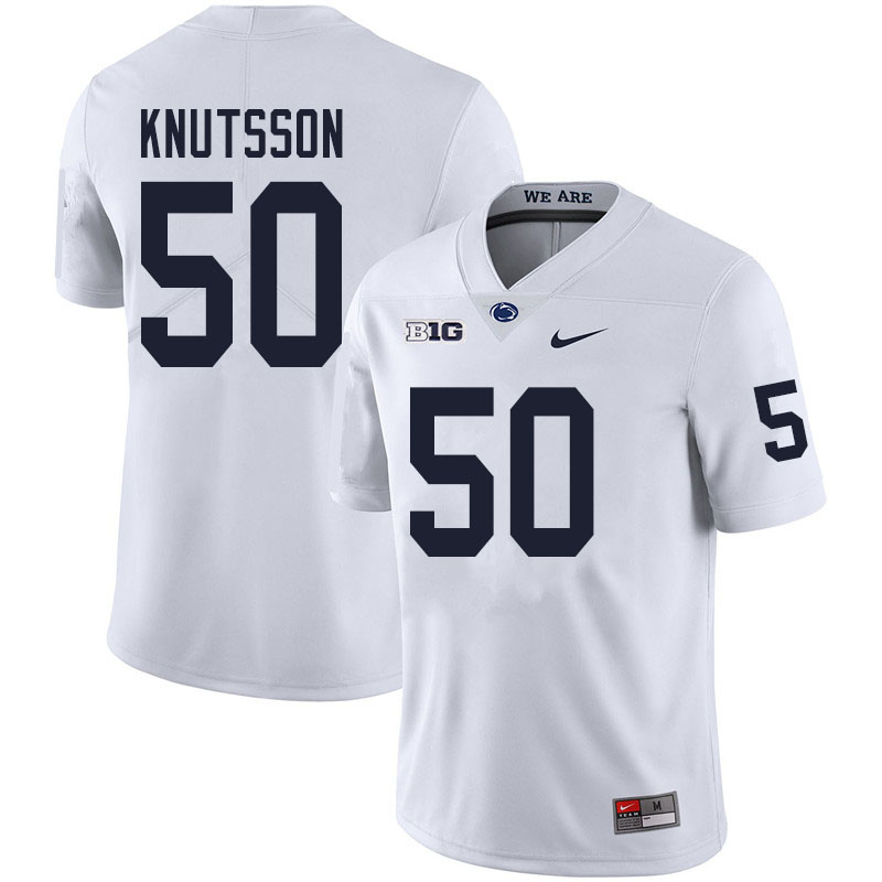 Men #50 WIll Knutsson Penn State Nittany Lions College Football Jerseys Sale-White